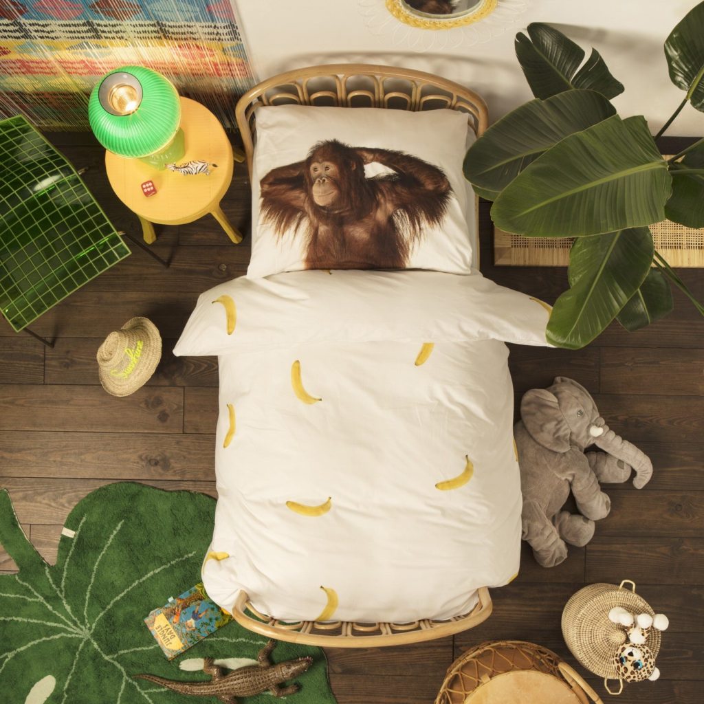 dekbedovertrek aap en bananen